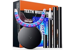 Shynova Kit Blanqueador Dental Profesional - Blanqueamiento Dientes Rapido en 16 Minutos - Teeth Whitening Kit en Casa para Una Sonrisa Blanca para Dientes Sensibles - Negro
