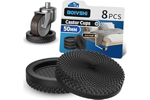 BOIVSHI 50mm Furniture Castor Cups, Bed Wheel Stoppers for Wooden Floors, Furniture Coasters, Carpet Protector Cups, Sofa Leg Floor Protectors 8PCS