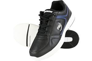 Pro Bowl Bonega - Chaussure de bowling Homme Adulte - Chaussures à semelles coulissantes - Aspect cuir élégant - Joueur amateur et loisirs - Léger et confortable - Noir/Bleu