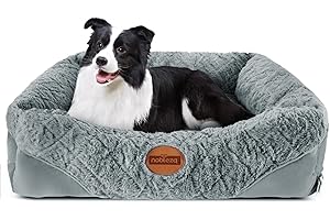 Nobleza Cama Perros Grandes, Cama para Perro Lavable con Fondo Antideslizante, Cama para Mascotas de Felpa Suave y Mullida, Gris, L, 80x70x22cm, Paquete de 1