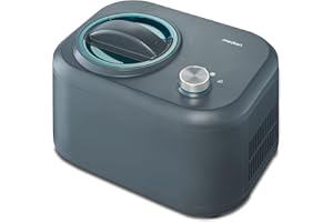 Gelatiera MEDION con compressore (adatta per la preparazione di gelati, frozen yogurt e sorbetti, 1 litro, 100 watt, contenitore per gelati in alluminio, non è necessario il pre-raffreddamento