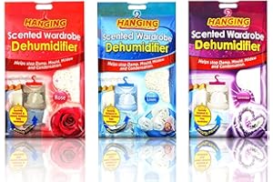 BELLO Set Of 2 Scented Hanging Wardrobe Dehumidifiers Damp Mould Condensation Control (Lavender)