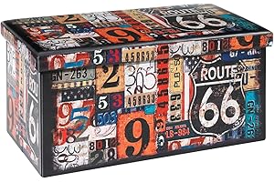 Bonlife Sgabello Basso Tavolino Contenitore Da Salotto Poggia Piedi Per Divano Pouf Pieghevole Divano Ecopelle Baule Tavolino 76x38x38cm Multicolore