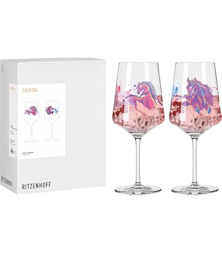 RITZENHOFF Cocktail-Glas 2er Set Reitgold - 500ml Mit Pferd Motiv Made In Germany