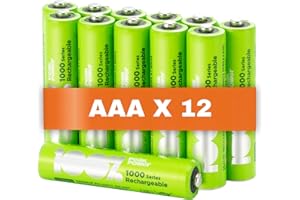 100% PEAKPOWER PeakPower Akku AAA | 12 Stück Batterien AAA wiederaufladbar NiMH 1,2 Volt (1,2V) optimierte Kapazität, stabil und langlebig, geringe Selbstentladung, vorgeladen (AAA Akkus wiederaufladbar x12)