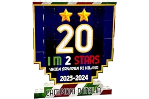 Stampitaly Scudetto Calcio 2024 Puzzle-Go 13x15cm - Simpatico Gadget idea Regalo per la vittoria del ventesimo scudetto, sfondo Bandiera Italia, Due Stelle, I M 2 STARS