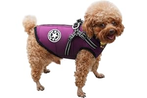 RarSSA Manteau d'hiver Imperméable pour Chien Chaud avec Harnais, Veste Imperméable pour Chiens d'hiver pour Petits, Moyens et Grands Chiens, Bulldog Français Chihuahua Labrador
