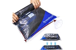 12 Pack Compression Bags for Travel | Vacuum Seal Storage Bags for Luggage & Dirty Clothes | Travel Packing Space Saver Bags for Suitcases & Home Organization | MEIQIHOME