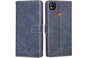 RankOne Funda Compatible con Redmi 9C / Redmi 9C NFC/Redmi 10A (6.53" Inches), Funda de Piel Tipo Folio Flip Protectora con Ranura para Tarjeta Carcasa - Azul