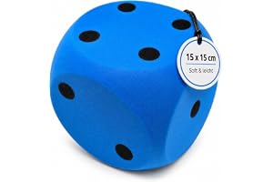 alldoro 63108 XXL skumkub blå, 15 x 15 cm, stora mjuka lekkuber, mjuka och tysta, lek och inlärning, inomhus och utomhus