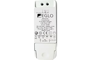 EGLO Transformador led halógeno, transformador para led: 0-40 vatios, halógeno: 0-70 vatios, controlador regulable