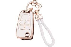 luwiscook Car Key Cover with Keychain Lanyard, 2 Buttons Smart Soft TPU Key Fob Protection Case for Opel for Vauxhall Corsa Astra Vectra Zafira Signum Meriva Tigra Insignia Combo