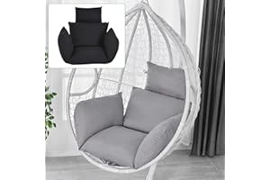 Lightakai Coussin de chaise suspendue 6D pour fauteuil suspendu - Durable - Coussin de chaise universel pour intérieur et extérieur, terrasse, cour, jardin (gris)
