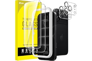 JETech Skärmskydd + Kameralinsskydd för iPhone 18 Pro Max, 2+2 Pack