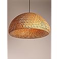 Habere India-All the Cultures Fabricating India Bamboo Lamp shade | Bamboo Pendant Lamp | Boho Lamp Shade | Cane Lampshade | Rattan Lamp Shade | Bamboo Hanging Lamps (Diameter 45 CM, Height 23 CM)