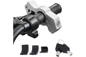 Windance Poignée de guidon de moto/accélérateur/frein/antivol avec 2 clés pour sécuriser votre moto/VTT/scooter en moins de 5 secondes (Argent)