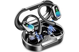 ROLOSAR Wireless Earbuds, 50H Ear Buds Bluetooth 5.4 Earphones Sport with 4 ENC Noise Cancelling Mics, Wireless Headphones with Earhooks HiFi Stereo Deep Bass, IP7 Waterproof Bluetooth Headphones for Running