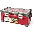 Keter 17187311 Tool Box Including Assorted Master Pro Series Cantilever Tool Box 22 Inches Plastic Red