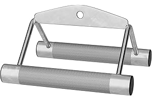 ‎SCSPORTS ScSPORTS® Griffe für Gym - Ergonomisch, bis 200 kg Belastbar, Gerändelte Grifffläche, Stahl, Verchromt - Parallelgriff, Kabelzuggriff, Rudergriff, Kabelzug, Latzug