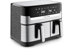 ‎TEFAL Jamie Oliver by Tefal Dual Drawer Heißluftfritteuse 8,3 L – Airfryer mit 2 Kammern & Grillfunktion, 8 Programme, Sync-Modus für gleichzeitiges Garen, fettarm frittieren & energiesparend EY90JDE1