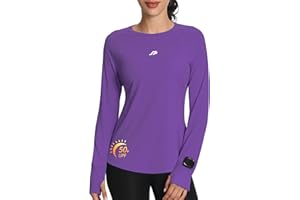 ANGEL CITIZ Womens Long Sleeve Running Top with Thumb Holes Gym Shirts Yoga Worout Tops Quick Dry UPF 50+