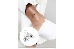 Inkbox Temporary Tattoos, Semi-Permanent Tattoo, One Premium Easy Long Lasting, Waterproof Temp Tattoo with For Now Ink - Lasts 1-2 Weeks, Bee My Friend, 2 x 2 in