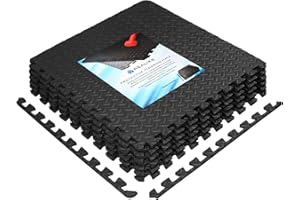 REALIKE Exercise Foam Mat Protective Flooring Mat Eva Puzzle Rubber Cushions Interlocking Tiles Gym Mats for Fitness sport workout Play 24"X24"(60cmX60cm)