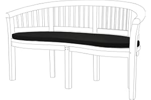 Gardenista® | Water Resistant Curved Banana Bench Seat Cushion Pad 138x50cm - Comfortable and Lightweight, Great for Indoors and Outdoors (Black)