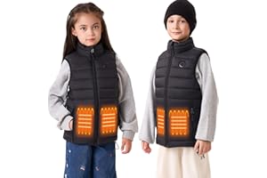 PYALT Gilet chauffant Enfant avec batterie incluse Veste Chauffante Enfant Gilet chauffant pour garçon et fille Batterie de 7.4V 10000mAh