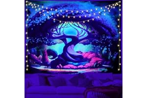 LOMOHOO Forest Tapestry,Trippy Tree of Life Tapestries,Nature Tree Popular Colorful Wall Hanging Tapestry Fairy Tales Tapestry Posters for Bedroom