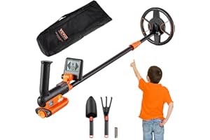 VEVOR Détecteur de Métaux pour Enfants 15,2 cm Détecteur de Métaux Professionnel Réglable Bobine de Recherche Étanche IP68 Écran LCD Puce DSP Avancée Léger pour Juniors Recherche Pièces d'or Trésors