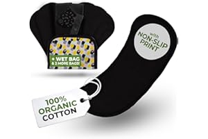 ‎NATISSY Öko Slipeinlagen waschbar mit rutschfestem Druck aus Bio Baumwolle (Größe S, 7er-Pack); dünne Slipeinlagen Damen, Mädchen; waschbar bei hoher T°; 100% Atmungsaktiv (kein PUL) für täglichen Ausfluss