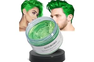 GOCBOBO Cire Colorante Cheveux Une Fois Temporaire Lavable Vert Cire de Couleur de Cheveux Hommes et Femmes DIY Cire Capillaire Colorée Convient aux Faire la Fête Déguisements Halloween 4,23 Oz