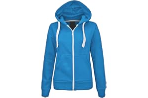 LUXE DIVA Girls Boys Children Fleece Plain Hoodie Top Kids Hooded Jacket Zip Up Warm Hoody 3-13 Years