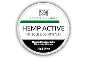 Hemp Cream – Deep Massage Balm for Muscles & Joints │ Extra Strength Natural Formula with Peppermint, Tea Tree & Calendula │ Handcrafted in UK │ 30g │ Sera Organics