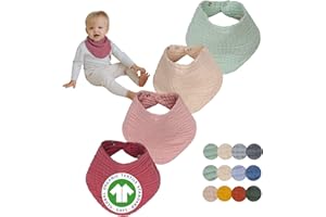 Flora Furora Bavaglini Neonato mussola cotone biologico (molto morbido) OEKO TEX 100 + GOTS | assorbenti + traspirante | Bavaglini Pappa Svezzamento triangolo, Neonato Accessori Utili