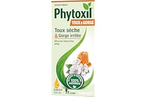 PHYTOXIL TOUX ET GORGE – Dispositif médical – Sirop 100 ml – Soulage la toux sèche – Apaise la gorge irritée – Mauve blanche – Miel – À partir de 2 ans