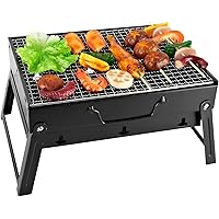 SunJas Barbecue a Carbonella Portatile,Barbecue a Carbone in Acciaio Inossidabile,BBQ Grill Pieghevole per Picnic in Balcone 