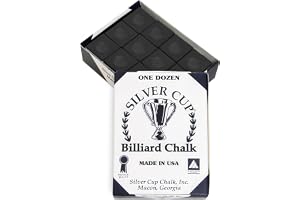 Silver Cup Pool / Billiard Table Cue Chalk Black 1 Dozen