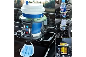 IRYNA Multifunzionale Portabevande per Auto,Portabicchieri auto per ventilazione,Porta bottiglie con gancio,Car cup holders compatibile con bevande analcoliche di diametro 7,5 cm, acqua, caffè, bottiglie