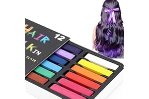 CHSEEO 12 Farben Haarkreide Kinder Auswaschbar Ungiftig, Geeignet für Cosplay Partys, Kinderfeste, Karneval, Halloween-Party, Maskerade, Einfach, Leicht zu Bedienen und Einfach zu Säubern