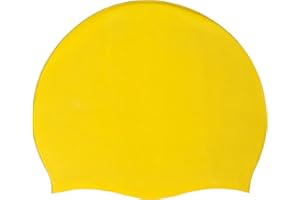 Blue Reef Gorro de natación unisex de silicona elástica para mujeres y hombres, de una pieza, liso, sin marca, colores pastel oscuros, talla única, para adultos a partir de 8 años, fácil de poner