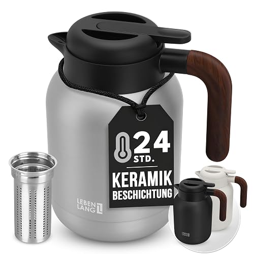 LEBENLANG Thermoskanne 1,5 l mit Siebeinsatz