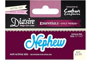 Crafter's Companion Diesire-Essentials Only Words-Nephew, Metal, 6.3 x 9.7 x 0.1 cm