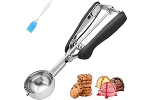 Medium Cookie Scoop 2 matsked, storlek # 40 kakdegskopa, 18/8 rostfritt stål glasskopa med bekvämt grepp, för bakning av kakor, muffins, cupcakes