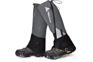 HIKENTURE Ghette per Escursionismo, Caccia, Bicicletta, Ghette da Uomo E Donna, Impermeabili, Ghette per La Protezione di Pantaloni E Scarpe da Neve, Pioggia, Insetti, Gaiters di Neve, Arrampicata