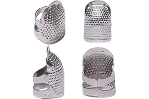 ‎J.CARP J.CARP Fingerhut, 4 Stück, Metall, silveryfarben, zum Nähen, Fingerschutz, verstellbarer Fingerschutz, Fingerschutz, Fingerhut, Nähen, Quilten, Handwerk, Zubehör für DIY-Nähwerkzeuge (2 Größen, S/M)