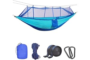 Camping Hängematte mit Moskitonetz, Uplayteck Tragbare Doppel- / Einzelreisehängematte Insektennetz 210D Nylon Hängematte Schaukel für Hinterhof, Garten, Camping, Rucksackreisen, Überleben Reisen