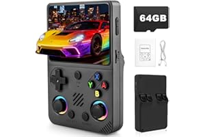 Forlarme RG36PRO Retro Video Game Console-Support 30000+ Classic Games,3.5" IPS Screen,Open Source System,64G TF Card,3000mAh Battery,Portable Console for Teen or Partner - Gift for Christmas - Black