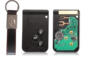 KASER Llave Mando Coche con Tarjeta Electrónica 3 Botones Compatible para Renault Megane 2 Scenic Clio Kangoo (433Mhz 7926 ID46 Chip) Keyless Transponder Lista para Codificación
